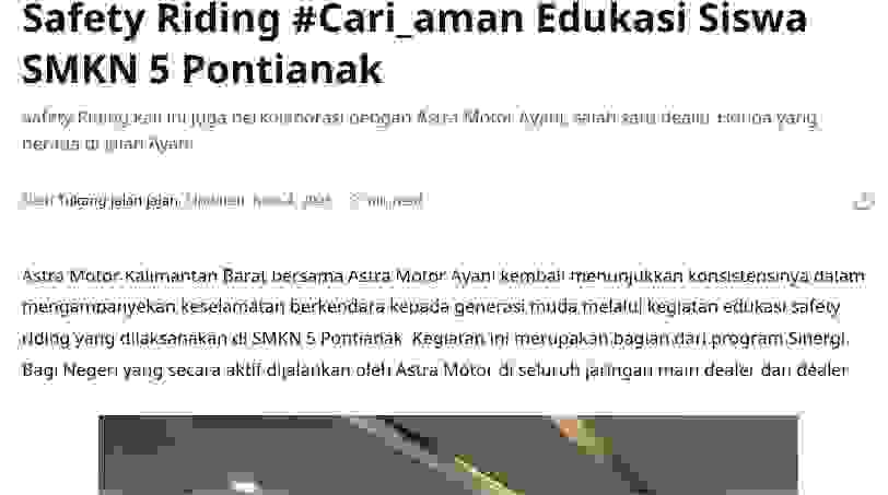 Safety Riding #Cari_aman Edukasi Siswa SMKN 5 Pontianak