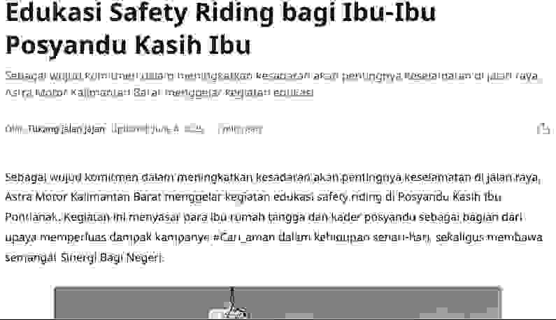 Edukasi Safety Riding bagi Ibu-Ibu Posyandu Kasih Ibu