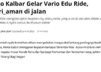 Asmo Kalbar Gelar Vario Edu Ride, #Cari_aman di jalan