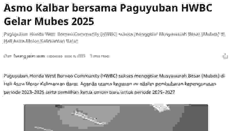 Asmo Kalbar bersama Paguyuban HWBC Gelar Mubes 2025