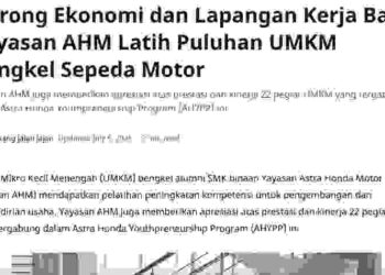 Dorong Ekonomi dan Lapangan Kerja Baru, Yayasan AHM Latih Puluhan UMKM Bengkel Sepeda Motor
