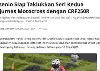 Arsenio Siap Taklukkan Seri Kedua Kejurnas Motocross dengan CRF250R