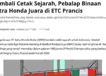 Kembali Cetak Sejarah, Pebalap Binaan Astra Honda Juara di ETC Prancis