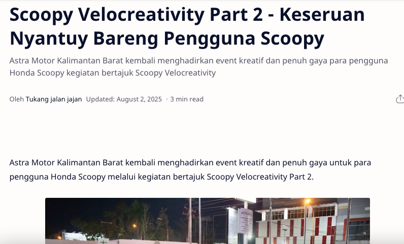 Scoopy Velocreativity Part 2 - Keseruan Nyantuy Bareng Pengguna Scoopy