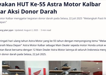 Rayakan HUT Ke-55 Astra Motor Kalbar Gelar Aksi Donor Darah