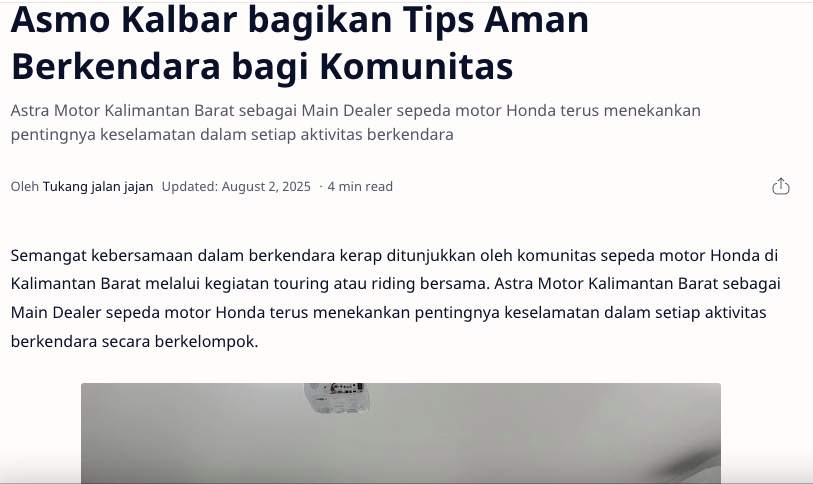 Asmo Kalbar bagikan Tips Aman Berkendara bagi Komunitas