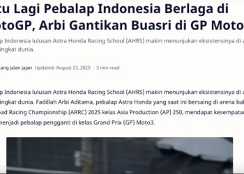 Satu Lagi Pebalap Indonesia Berlaga di MotoGP, Arbi Gantikan Buasri di GP Moto3