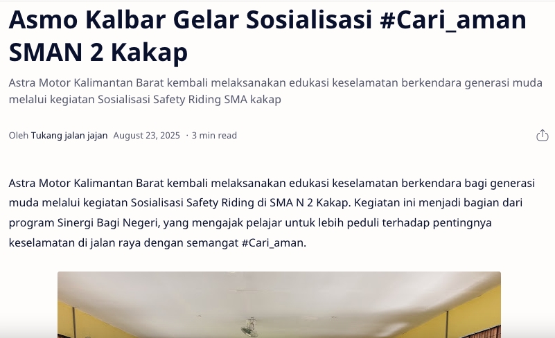 Asmo Kalbar Gelar Sosialisasi #Cari_aman SMAN 2 Kakap