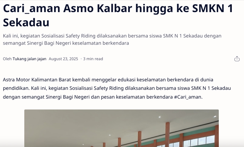 Cari_aman Asmo Kalbar hingga ke SMKN 1 Sekadau