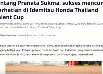 Bintang Pranata Sukma, sukses mencuri perhatian di Idemitsu Honda Thailand Talent Cup