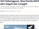 Jadi SUV Kebanggaan, New Honda ADV160 Semakin Gagah dan Canggih
