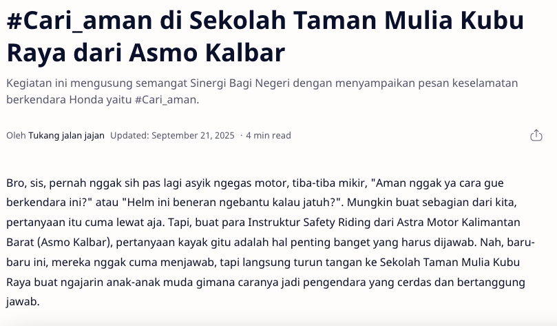 #Cari_aman di Sekolah Taman Mulia Kubu Raya dari Asmo Kalbar