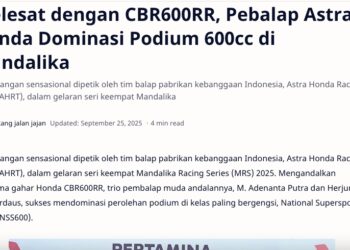 Melesat dengan CBR600RR, Pebalap Astra Honda Dominasi Podium 600cc di Mandalika