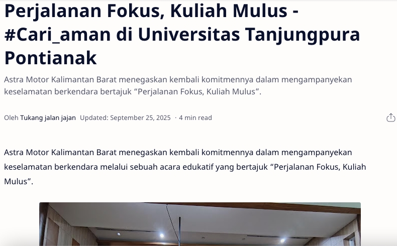 Perjalanan Fokus, Kuliah Mulus - #Cari_aman di Universitas Tanjungpura Pontianak