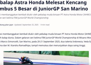 Pebalap Astra Honda Melesat Kencang Tembus 5 Besar di JuniorGP San Marino