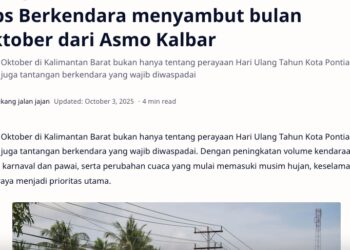 Tips Berkendara menyambut bulan Oktober dari Asmo Kalbar