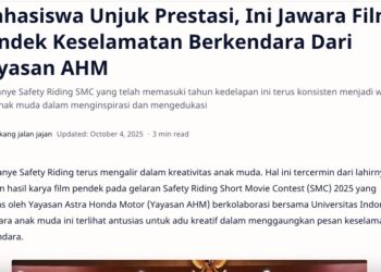 Mahasiswa Unjuk Prestasi, Ini Jawara Film Pendek Keselamatan Berkendara Dari Yayasan AHM