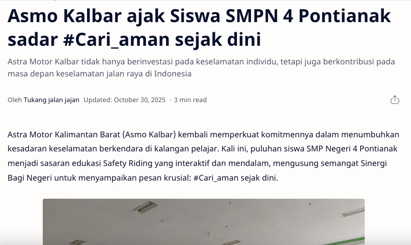 Gerakan #Cari_aman SMK Al-Madani Pontianak bersama Asmo Kalbar