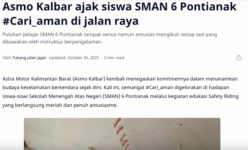 Asmo Kalbar ajak Siswa SMPN 4 Pontianak sadar #Cari_aman sejak dini