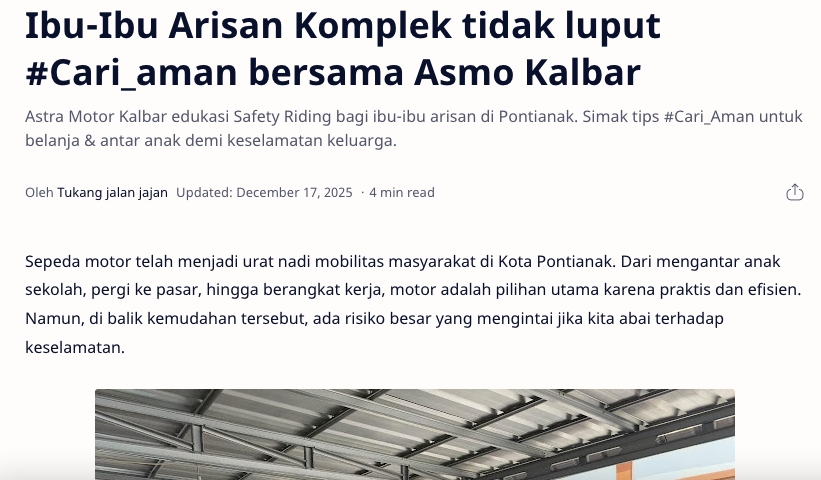 Ibu-Ibu Arisan Komplek tidak luput #Cari_aman bersama Asmo Kalbar