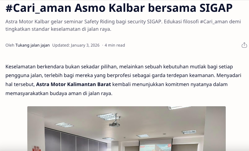 #Cari_aman Seminar Safety Riding #Cari_aman Asmo Kalbar bersama SIGAP