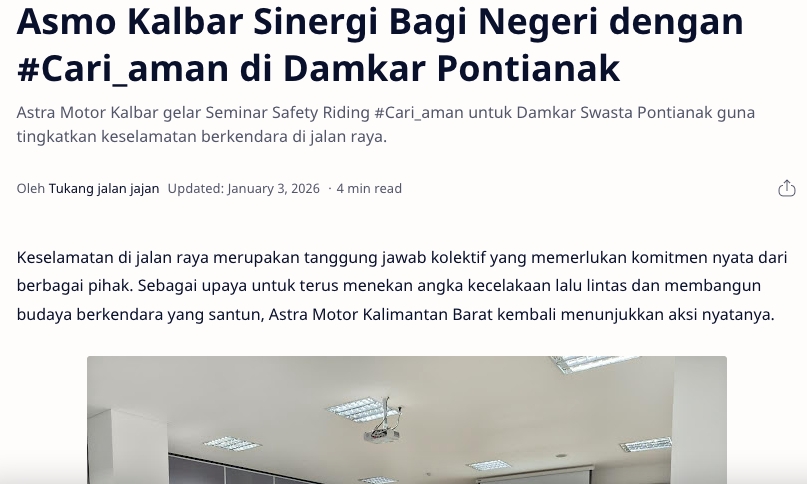 Asmo Kalbar Sinergi Bagi Negeri dengan #Cari_aman di Damkar Pontianak