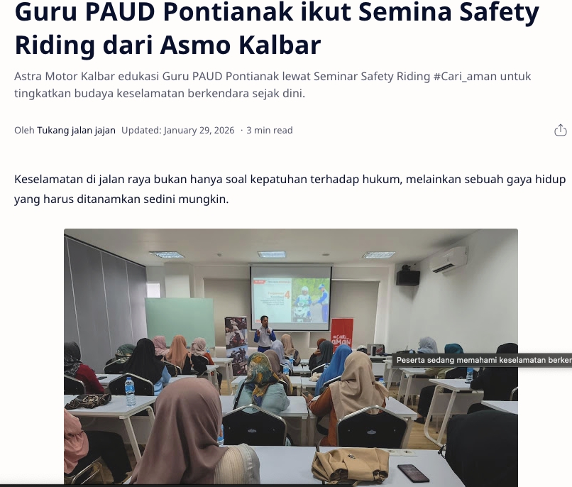 Guru PAUD Pontianak ikut Semina Safety Riding dari Asmo Kalbar