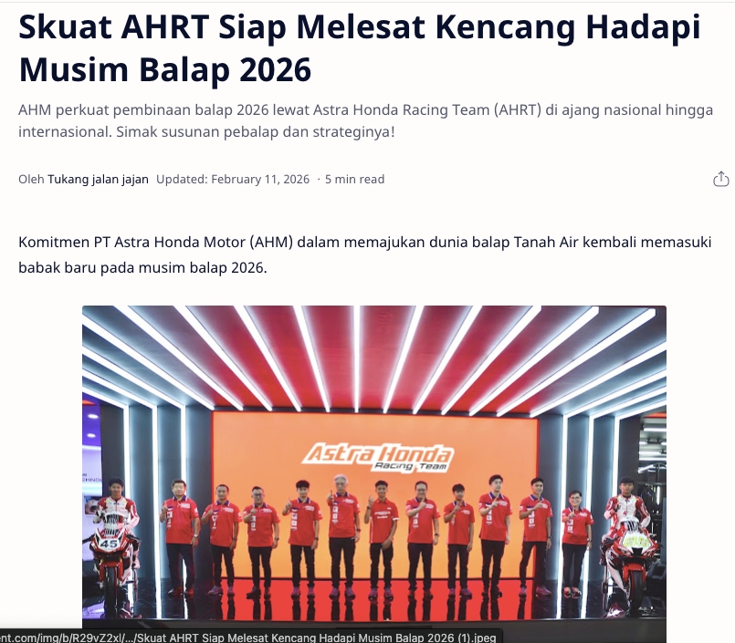 Home AHRT 2026 Astra Honda Racing Team Skuat AHRT Siap Melesat Kencang Hadapi Musim Balap 2026