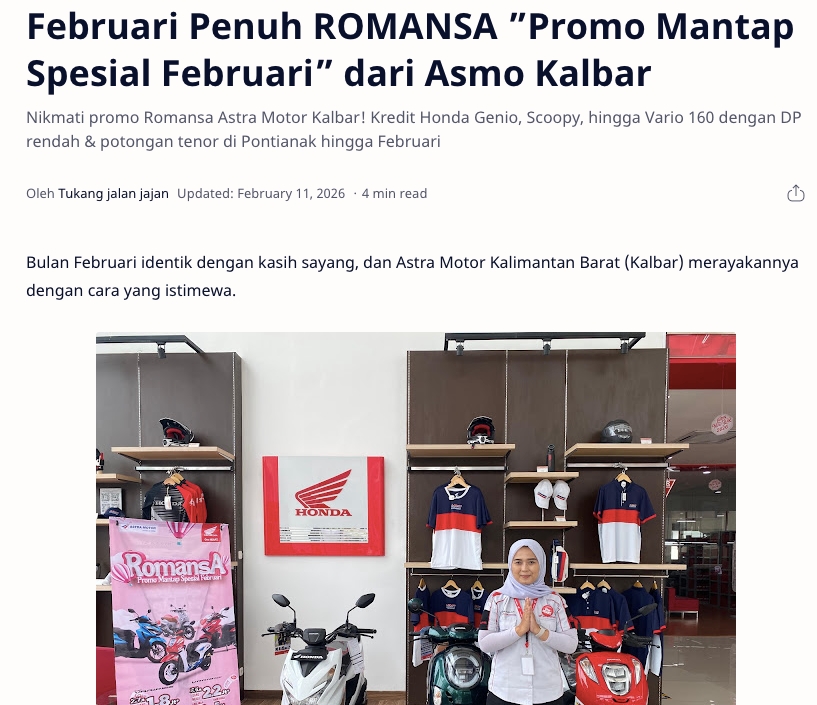 Februari Penuh ROMANSA ”Promo Mantap Spesial Februari” dari Asmo Kalbar