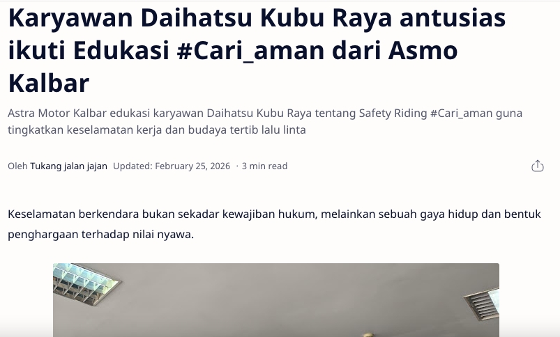 Karyawan Daihatsu Kubu Raya antusias ikuti Edukasi #Cari_aman dari Asmo Kalbar