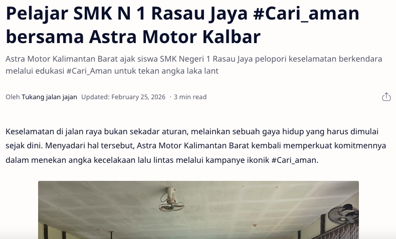 Pelajar SMK N 1 Rasau Jaya #Cari_aman bersama Astra Motor Kalbar