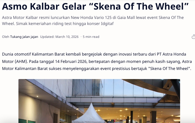 Asmo Kalbar Gelar “Skena Of The Wheel”