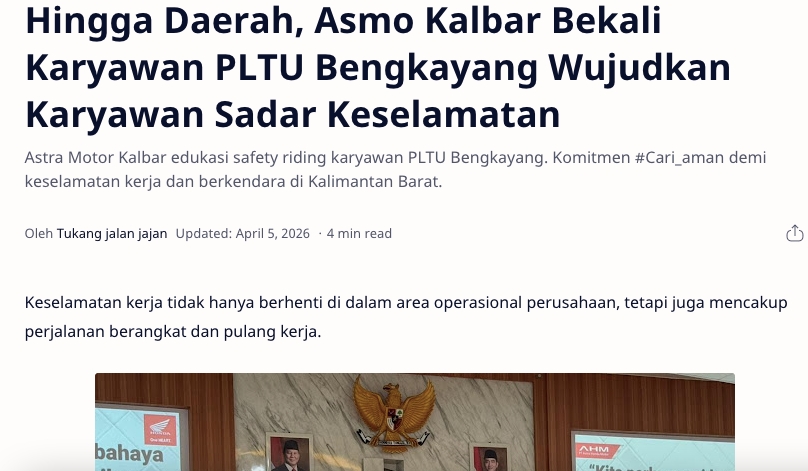 Hingga Daerah, Asmo Kalbar Bekali Karyawan PLTU Bengkayang Wujudkan Karyawan Sadar Keselamatan