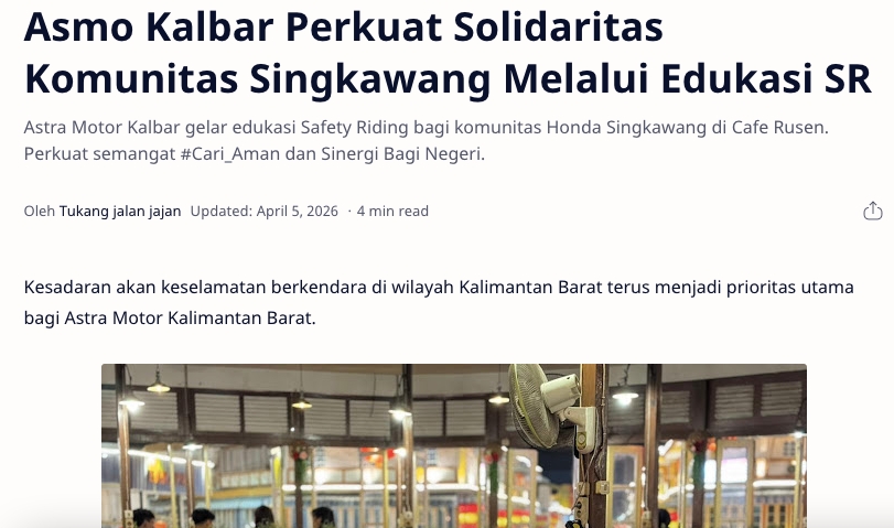 Asmo Kalbar Perkuat Solidaritas Komunitas Singkawang Melalui Edukasi SR