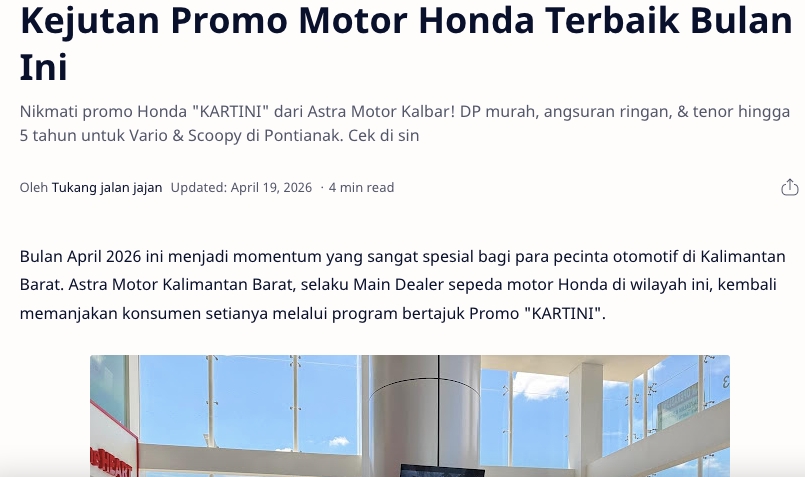 Kejutan Promo Motor Honda Terbaik Bulan Ini