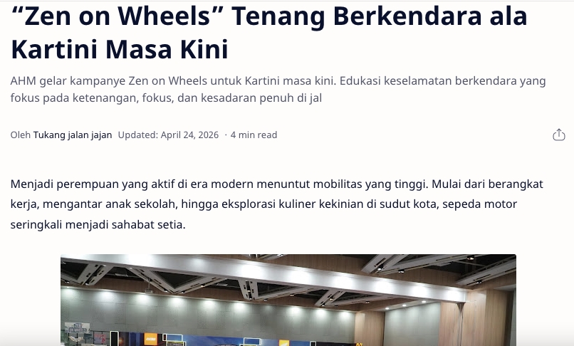“Zen on Wheels” Tenang Berkendara ala Kartini Masa Kini