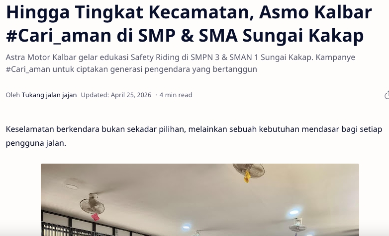 Hingga Tingkat Kecamatan, Asmo Kalbar #Cari_aman di SMP & SMA Sungai Kakap