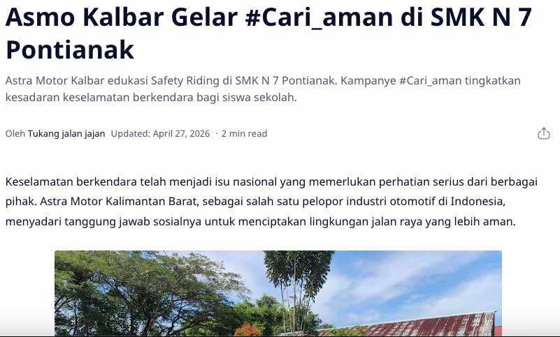 Asmo Kalbar Gelar #Cari_aman di SMK N 7 Pontianak