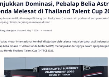 Tunjukkan Dominasi, Pebalap Belia Astra Honda Melesat di Thailand Talent Cup 2026