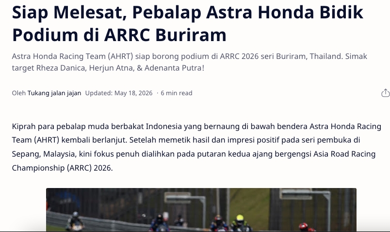 Siap Melesat, Pebalap Astra Honda Bidik Podium di ARRC Buriram