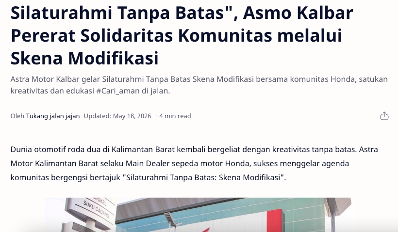 Silaturahmi Tanpa Batas", Asmo Kalbar Pererat Solidaritas Komunitas melalui Skena Modifikasi