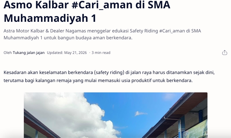 Asmo Kalbar #Cari_aman di SMA Muhammadiyah 1
