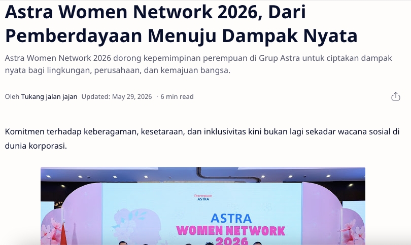 Astra Women Network 2026, Dari Pemberdayaan Menuju Dampak Nyata
