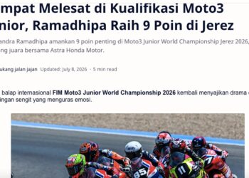 Sempat Melesat di Kualifikasi Moto3 Junior, Ramadhipa Raih 9 Poin di Jerez