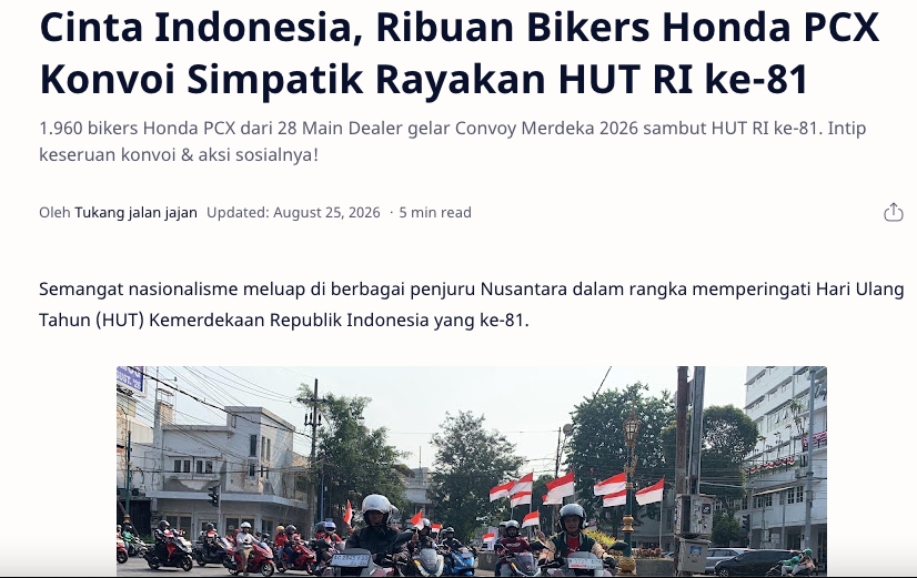 Cinta Indonesia, Ribuan Bikers Honda PCX Konvoi Simpatik Rayakan HUT RI ke-81