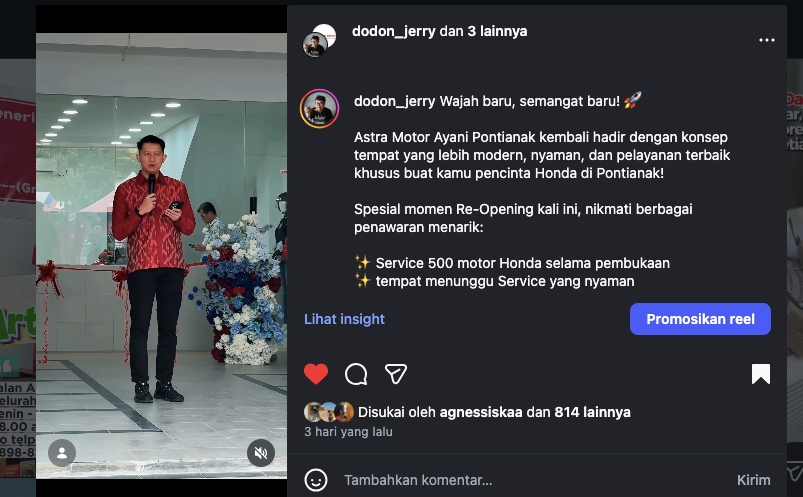 Astra Motor Ayani Pontianak kembali hadir dengan konsep tempat yang lebih modern, nyaman, dan pelayanan terbaik khusus buat kamu pencinta Honda di Pontianak! Spesial momen Re-Opening kali ini, nikmati berbagai penawaran menarik: