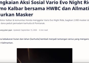 Rangkaian Aksi Sosial Vario Evo Night Ride: Asmo Kalbar bersama HWBC dan Allmatic Salurkan Masker