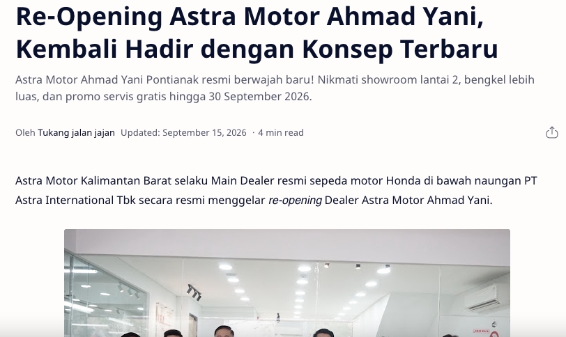 Re-Opening Astra Motor Ahmad Yani, Kembali Hadir dengan Konsep Terbaru