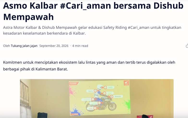 Asmo Kalbar #Cari_aman bersama Dishub Mempawah