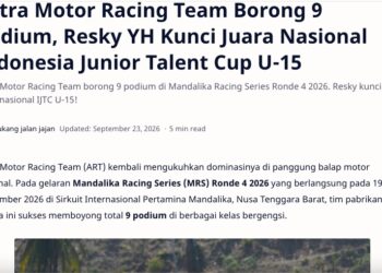 Astra Motor Racing Team Borong 9 Podium, Resky YH Kunci Juara Nasional Indonesia Junior Talent Cup U-15
